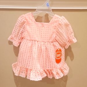 Wonder Nation 3-6 months Peach 🍑 2 piece dress set with slit and undies.